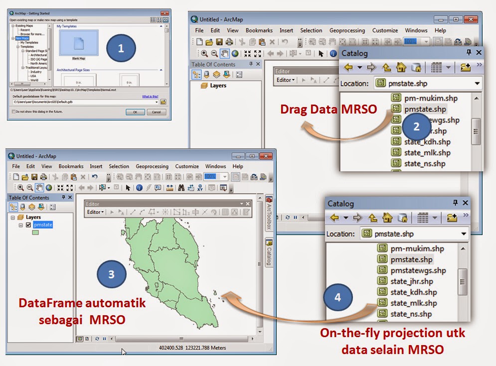 Suka GIS: Apakah on-the-fly Projection??