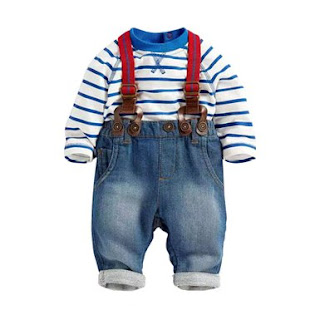 PanDaDa Baby Boys Pants Sets Striped T-shirt Top Jeans I am a big baby a