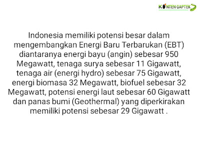 Ketahui Energi Terbarukan di Indonesia