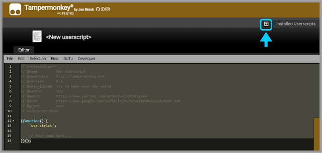 Installed Userscripts Tampermonkey