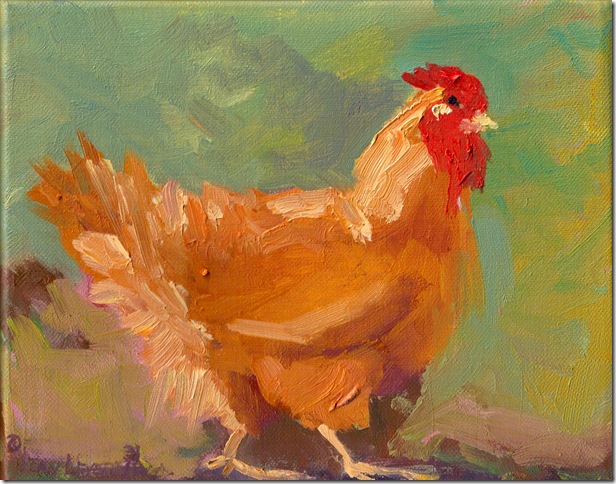 Chicken painting in oil