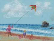 Here is a very easy project that gives students the chance to fill the sky . (kites on the beach)
