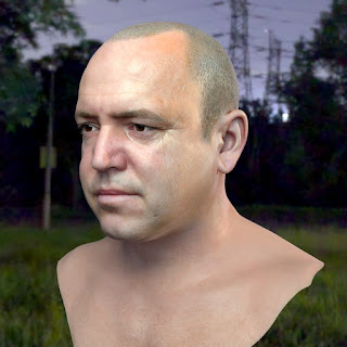 3d model human head V2A male head