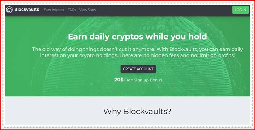 Мошеннический сайт blockvaults.io – Отзывы, развод, платит или лохотрон? Мошенники