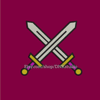 Crossed Swords Embroidery Design
