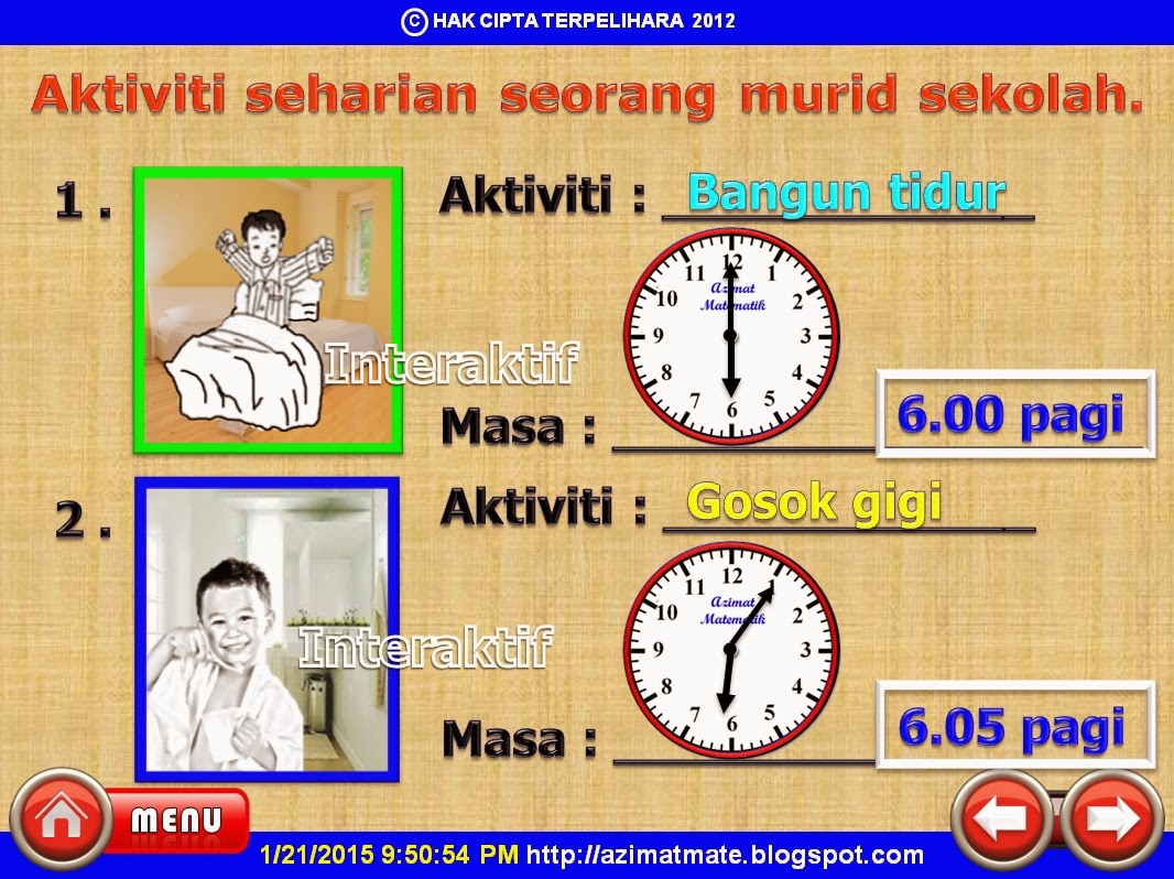 AZIMAT SEKOLAH RENDAH: MATEMATIK TAHUN 3 : MASA DAN WAKTU