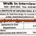 Walk in interview : H.B. Patel Of Diploma Engineering & Technology College For Lecturer Recruitment 2014