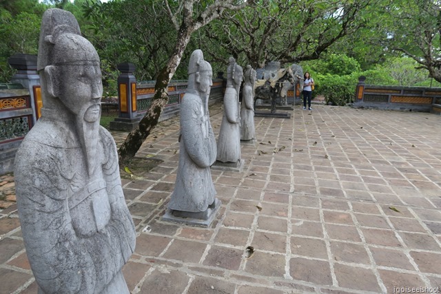 Forecourt in the Tu Duc tomb with stone figurines.
