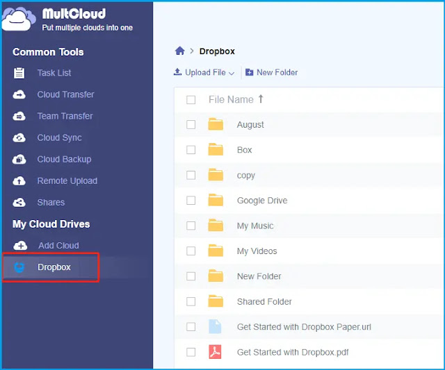 transfer files from dropbox to google drive