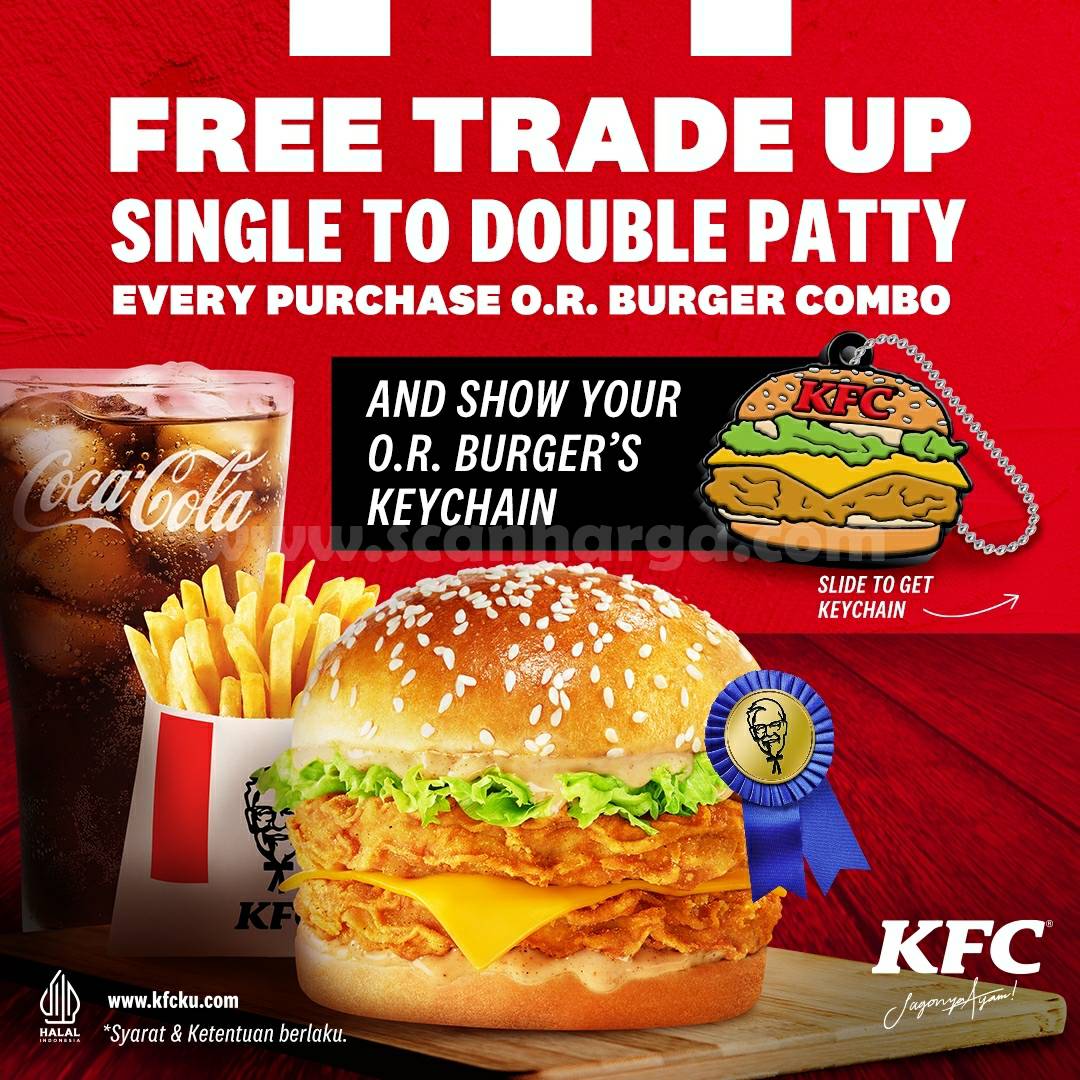 Promo KFC FREE TRADE UP DOUBLE PATTY / GRATIS Gantungan Kunci