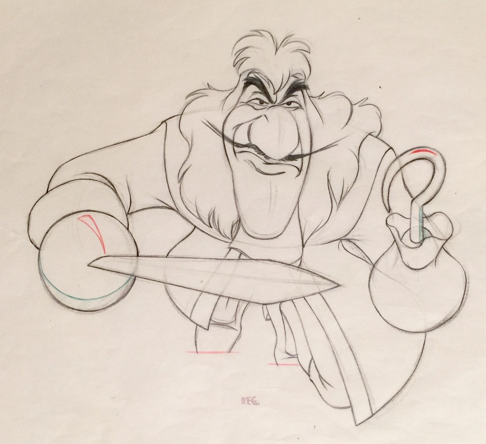 Animation Collection: Original Production Drawing of Captain Hook from  Peter Pan, 1953