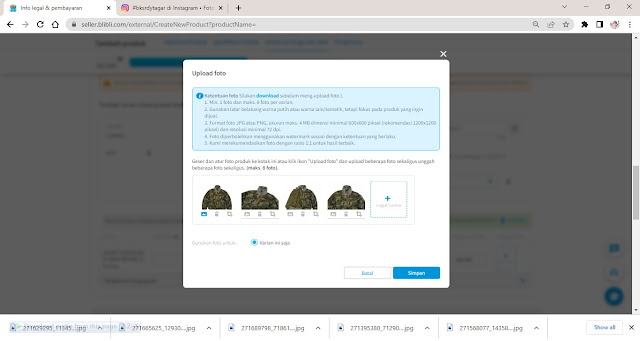upload foto produk Blibli Seller