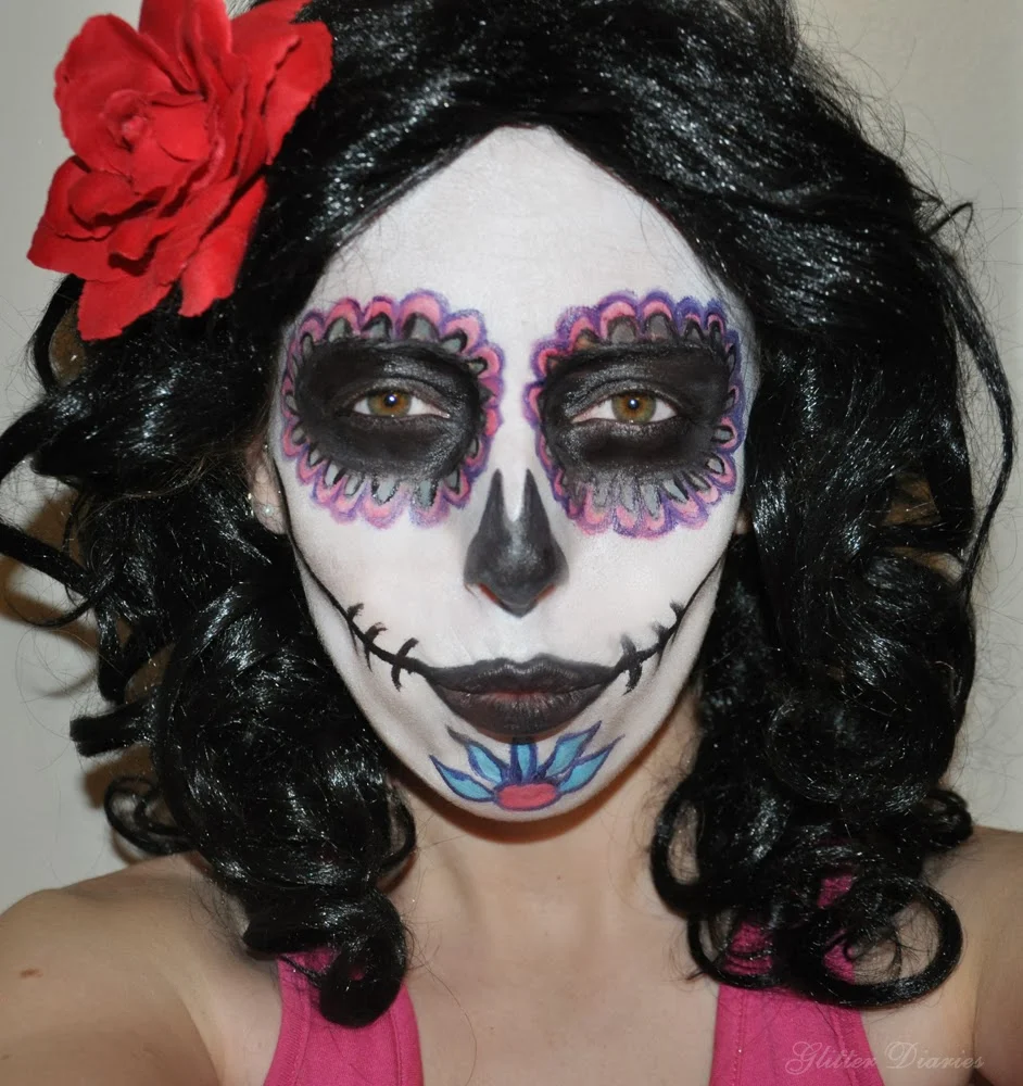 Halloween Makeup Tutorial Day Of The Dead Sugar Skull Glitter Diaries