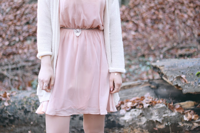 rose dress white cardigan outfit