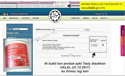 semak status halal