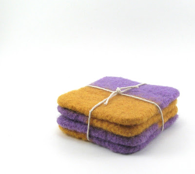 cropped and edited photo of felted coasters