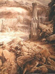 Illustration Tolkien par Alan Lee : paysage 