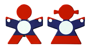 magnets - two people done in red, white and blue