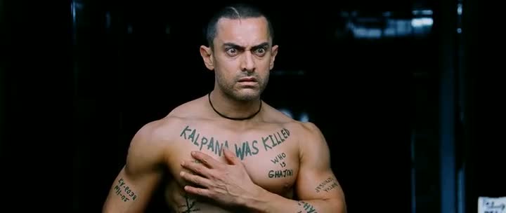 Screen Shot Of Hindi Movie Ghajini (2008) Download And Watch Online Free at worldfree4u.com