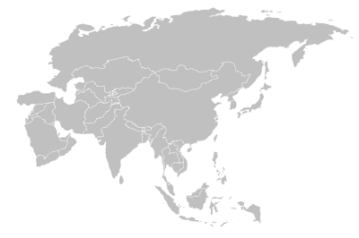 Gray blank Asia map