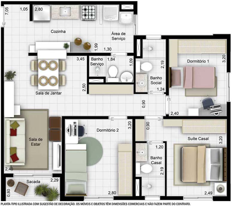 plantas casas 3 quartos com suite - Planta de Casa 3 Quartos com 1 Suite Cód 111 So Projetos