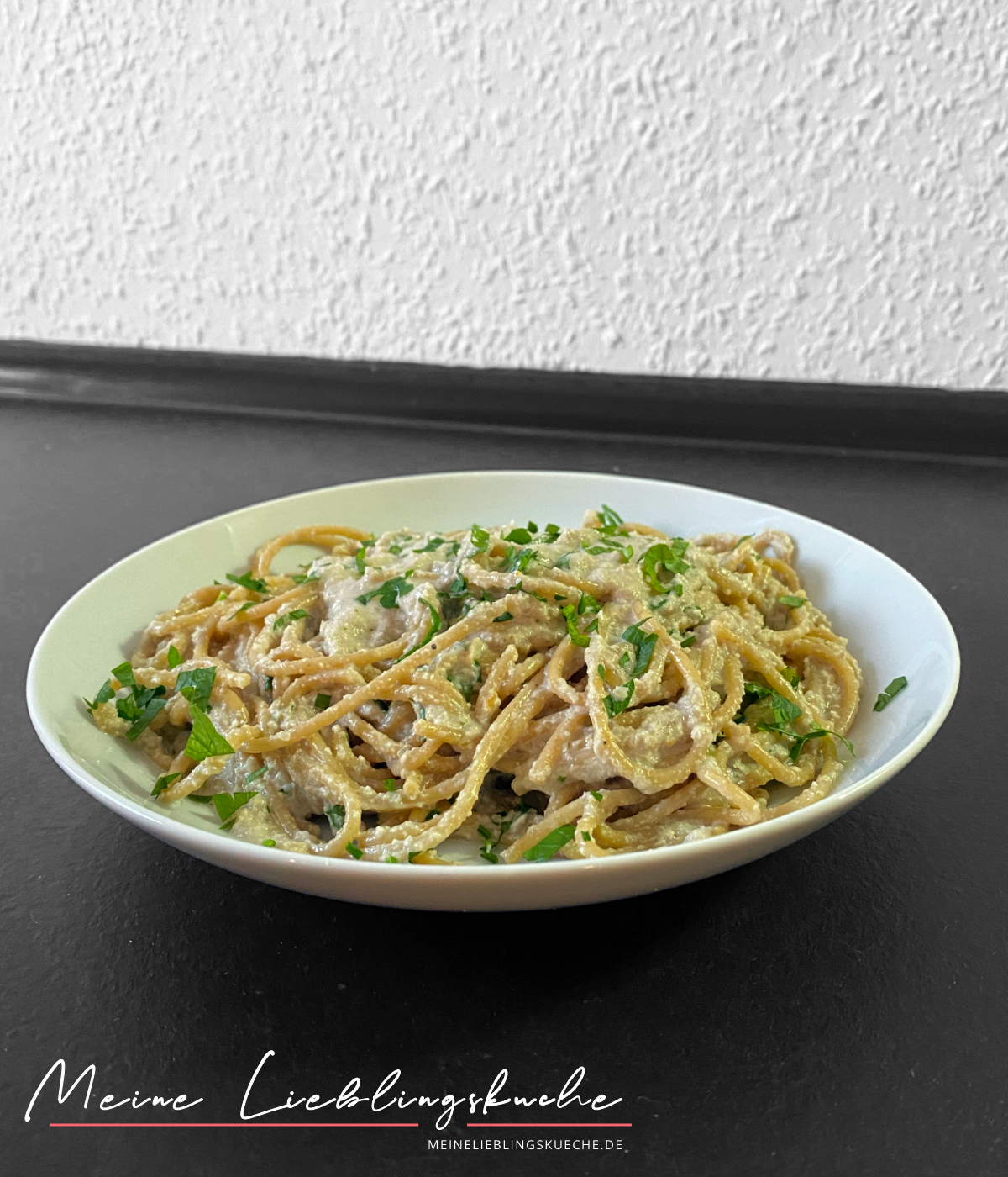 Cashew-Käse-Sauce mit Pasta