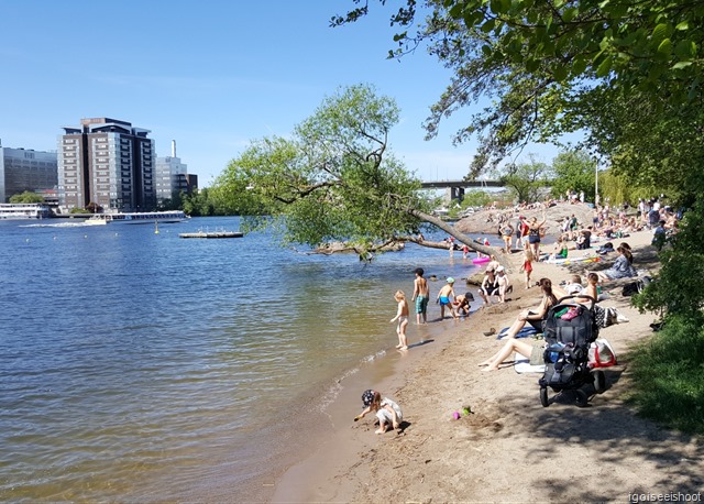 Beach in Hornstull,  Sodermalm, sweden