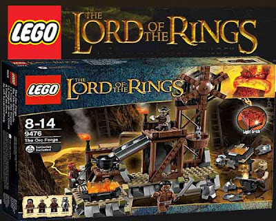 LOTR Exclusive LEGO 9476 The Orc Forge furnace fire that illuminates with a cool LEGO light brick