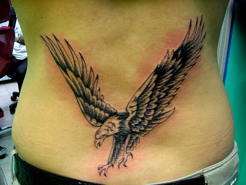 The American bald eagle is a quite popular type of eagle tattoo design as it