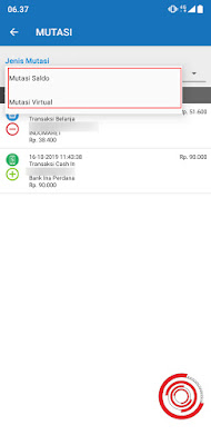 3. Terakhir, kalian juga bisa memilih untuk melihat mutasi Saldo atau mutasi Virtual