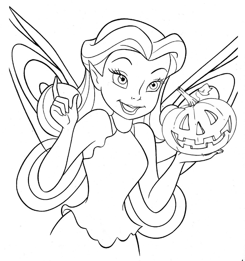 DISNEY FAIRY HALLOWEEN COLORING PAGE