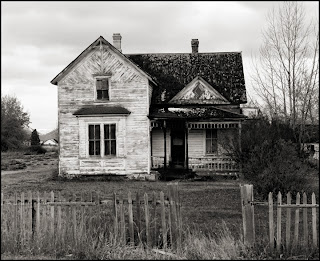 House by Bear Lake - Black and White Photograph