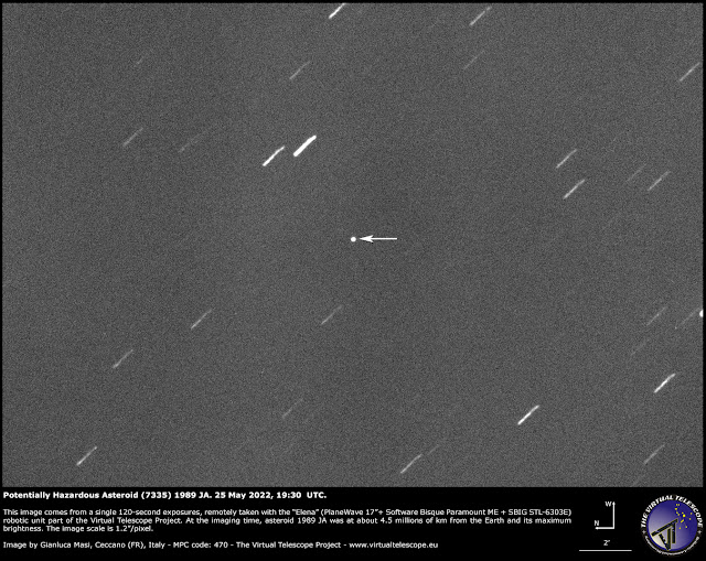 Asteroide Potencialmente Perigoso 1989 JA - Virtual Telescope Project