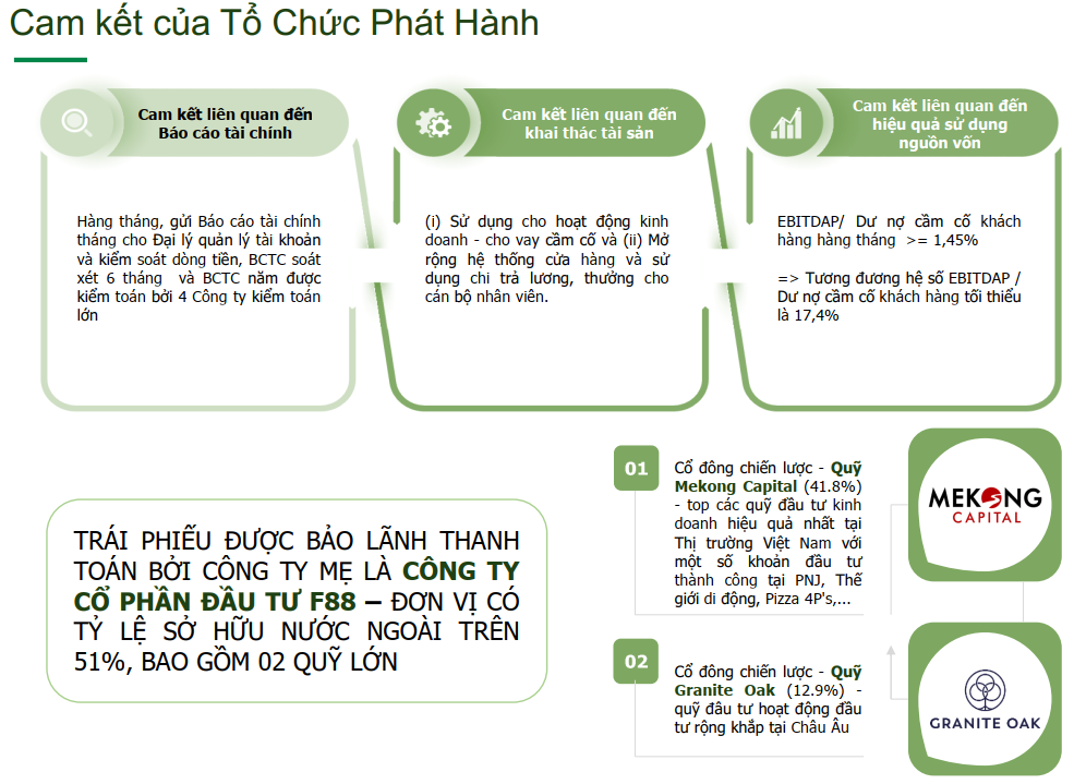 Cam kết của tổ chức phát hành F88