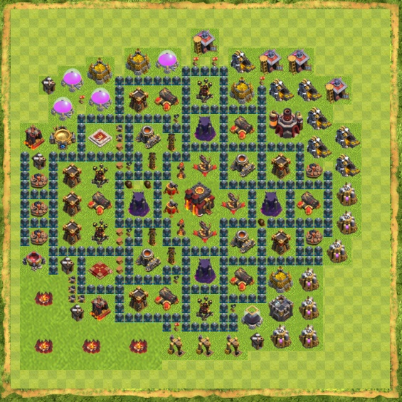 Kumpulan Formasi Base Town Hall 10 Clan War Clash of Clans Terbaik di Bulan ini 19 Juni 2016
