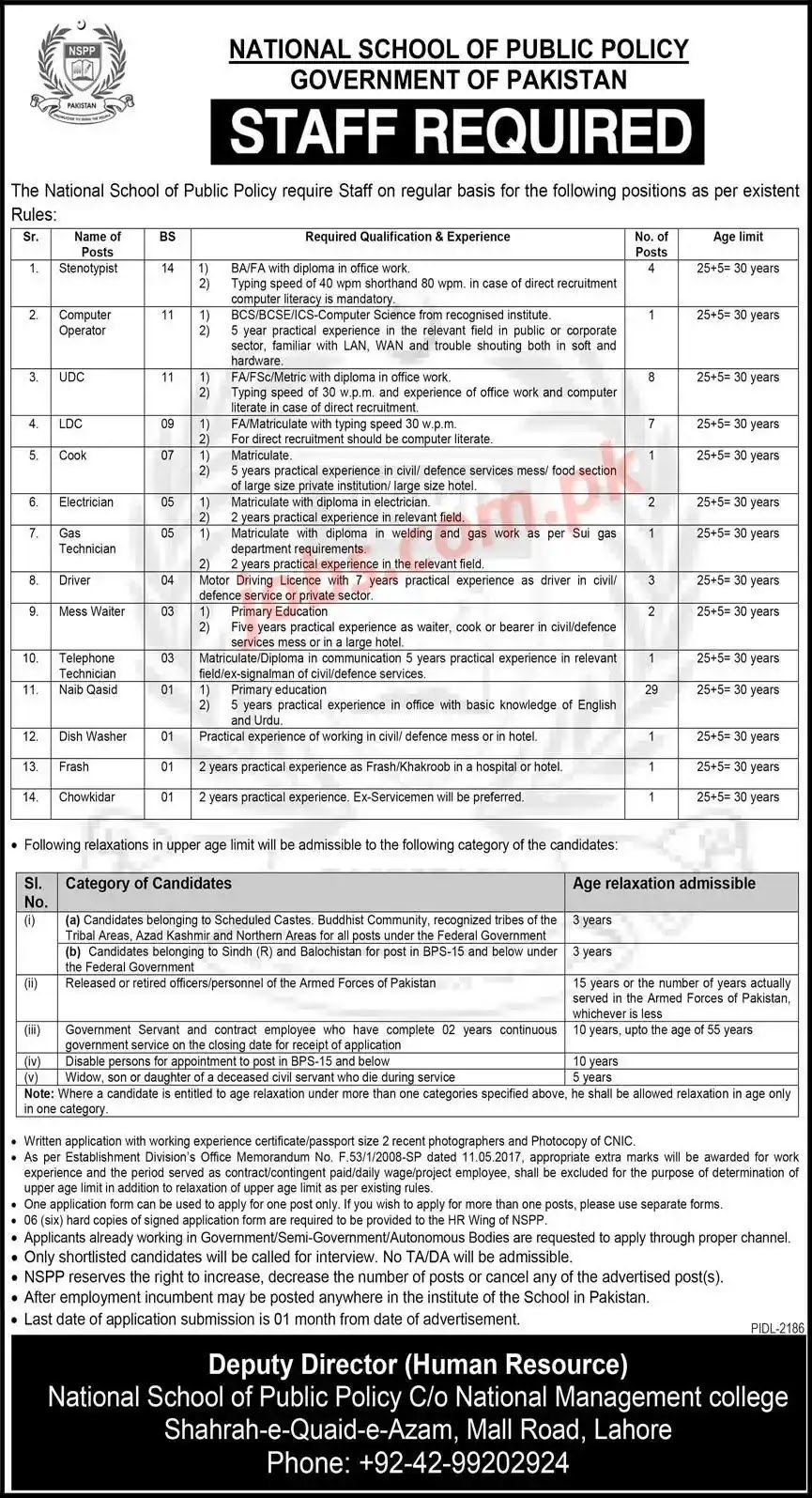 Latest Advertisement of National School of Public Policy NSPP Jobs 2023