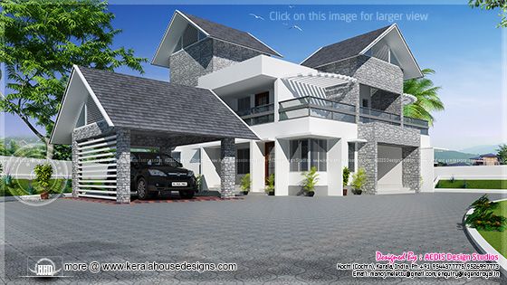 Modern sloping roof house Modern sloping roof house