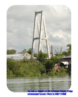 Foot or Support of the old Hnaging bridge, Taken from the mainland side
