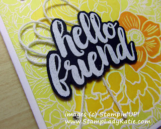 A cheery "hello Friend" card made with Stampin'UP!'s Breathtaking Bouquet and Seriously the Best stamp sets