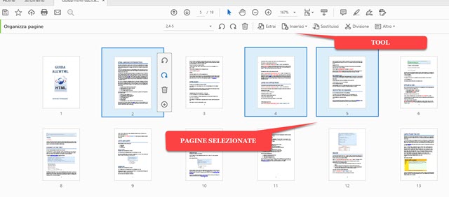 organizzare e estrarre pagine da un PDF