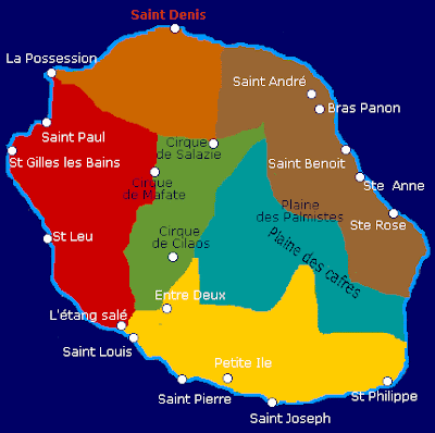 Mapa de Reunión Mundo País