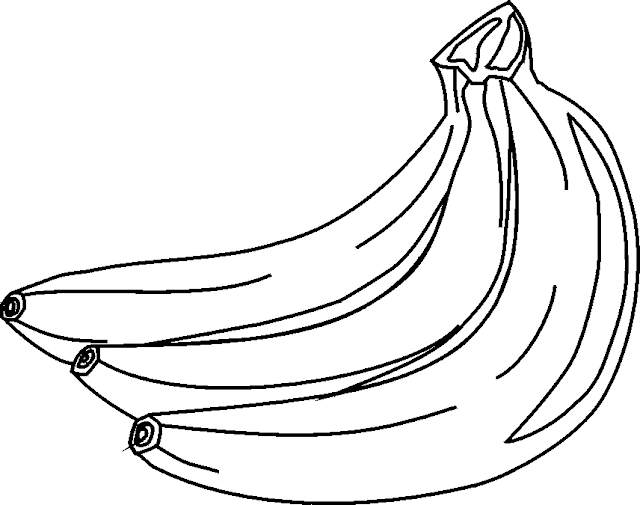 banana clipart for coloring