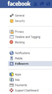 facebook follower setting