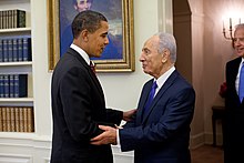 Shimon Peres gặp gỡ Barack Obama tại Phòng Bầu dục