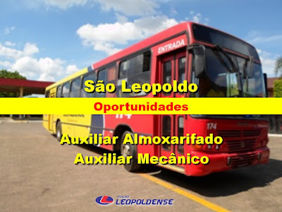 Viação Leopoldense abre vagas para Auxiliares de Almoxarifado e de Mecânico em São Leopoldo