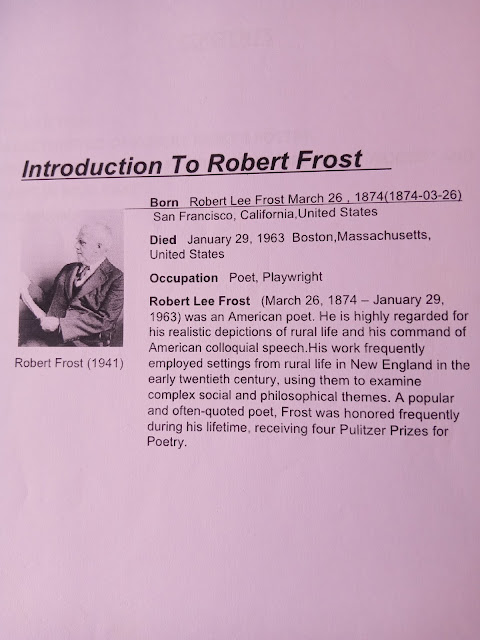 Characteristics of Robert Frost's poetry introduction