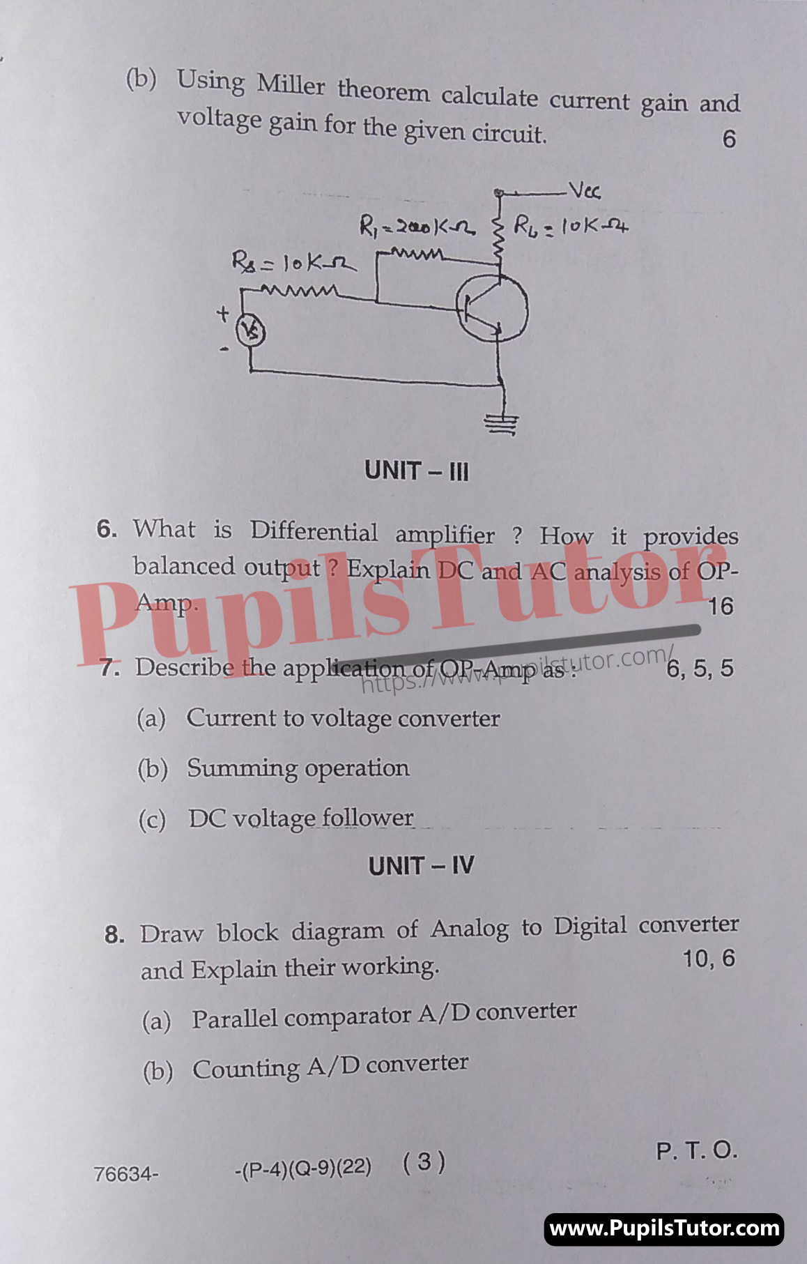 Free Download PDF Of M.D. University M.Sc. [Physics] Third Semester Latest Question Paper For Electronics Subject (Page 3) - https://www.pupilstutor.com