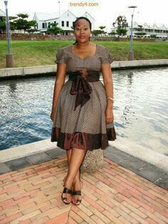 Brown Shweshwe Dresses.