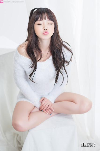 3 Hong Ji Yeon in Fluffy White-Very cute asian girl - girlcute4u.blogspot.com