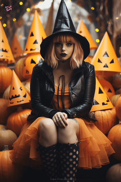 Halloween leather jacket witch costume dress ladies adult dressup cosplay idea